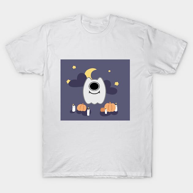Halloween Ghost Friend T-Shirt by Smilemerch 